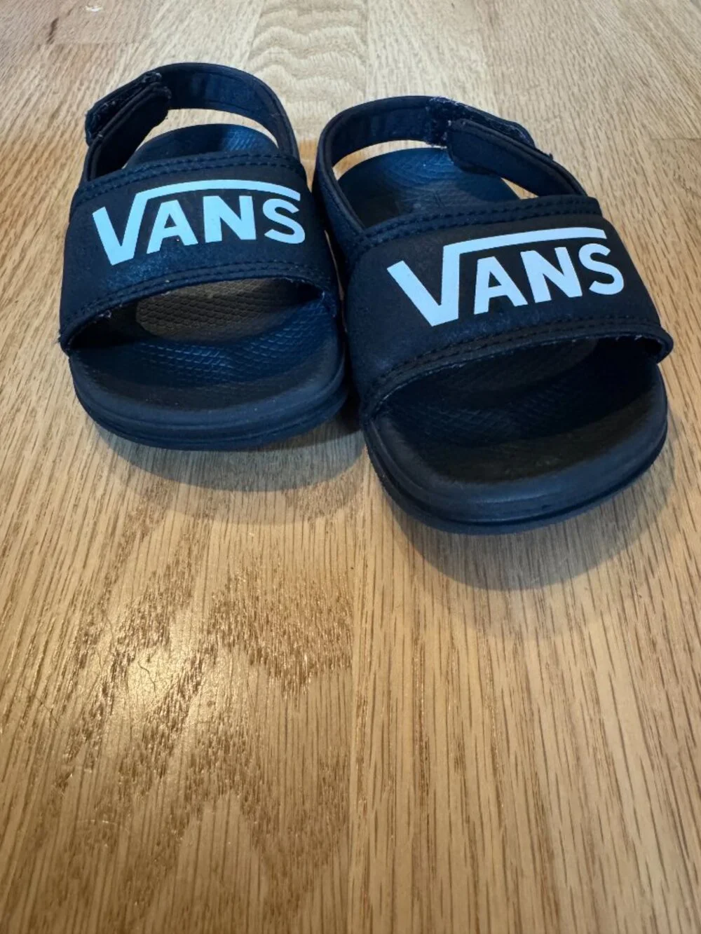 Vans Toddler Slides Size 5 Black Heel Strap Sandals – Excellent Condition
